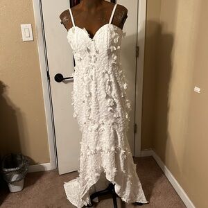 Elegant White High Low Dress